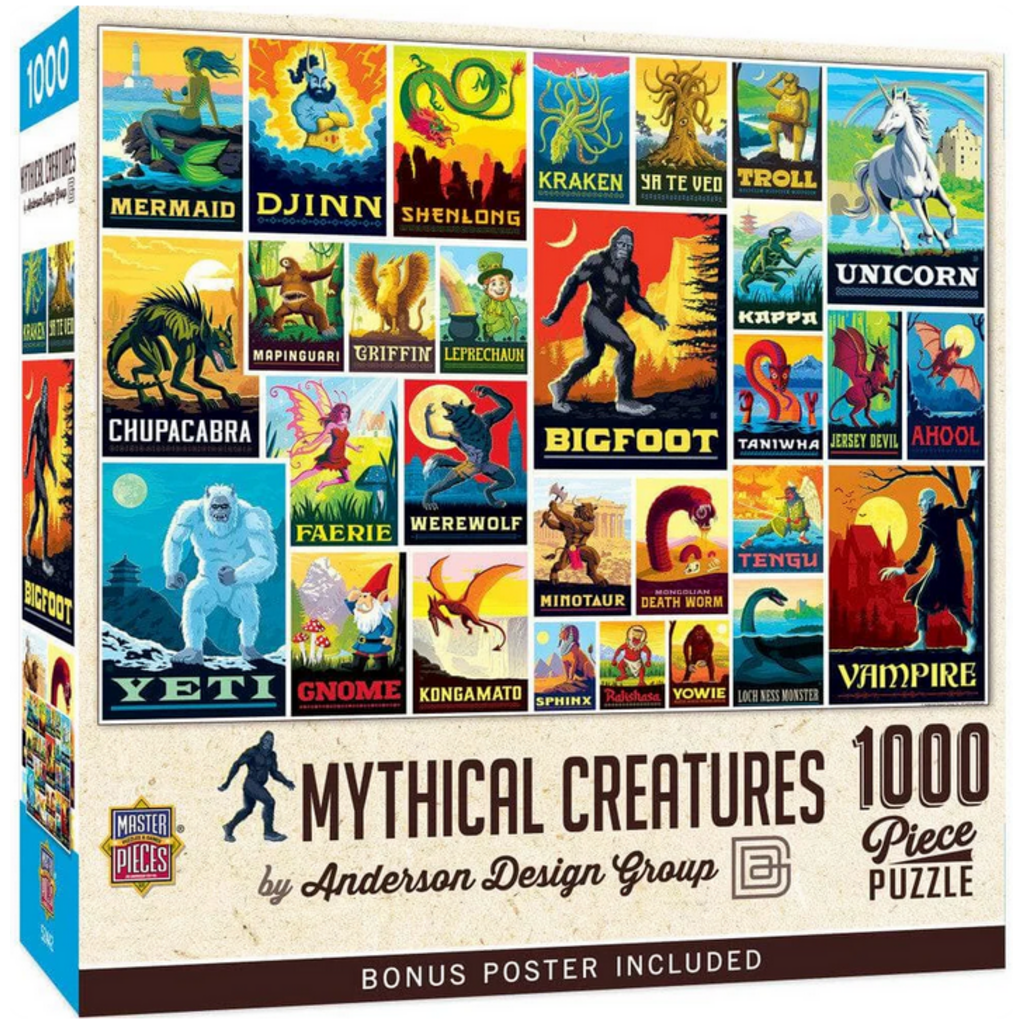 MASTER PIECES VINTAGE POSTERS: MYTHICAL CREATURES 1000 PC PUZZLE