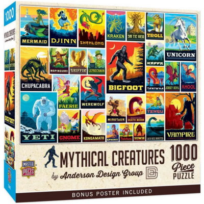 MASTER PIECES VINTAGE POSTERS: MYTHICAL CREATURES 1000 PC PUZZLE