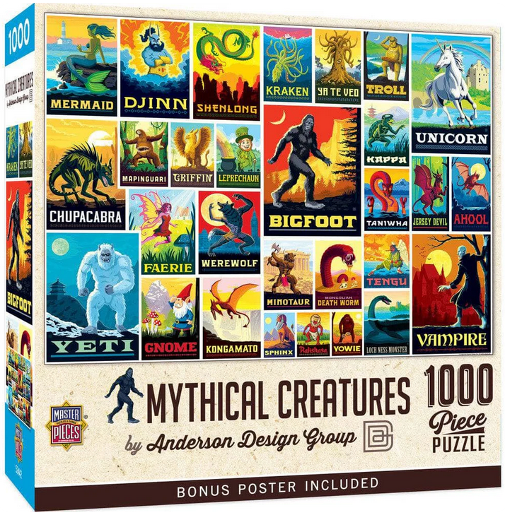 VINTAGE POSTERS: MYTHICAL CREATURES 1000 PC PUZZLE