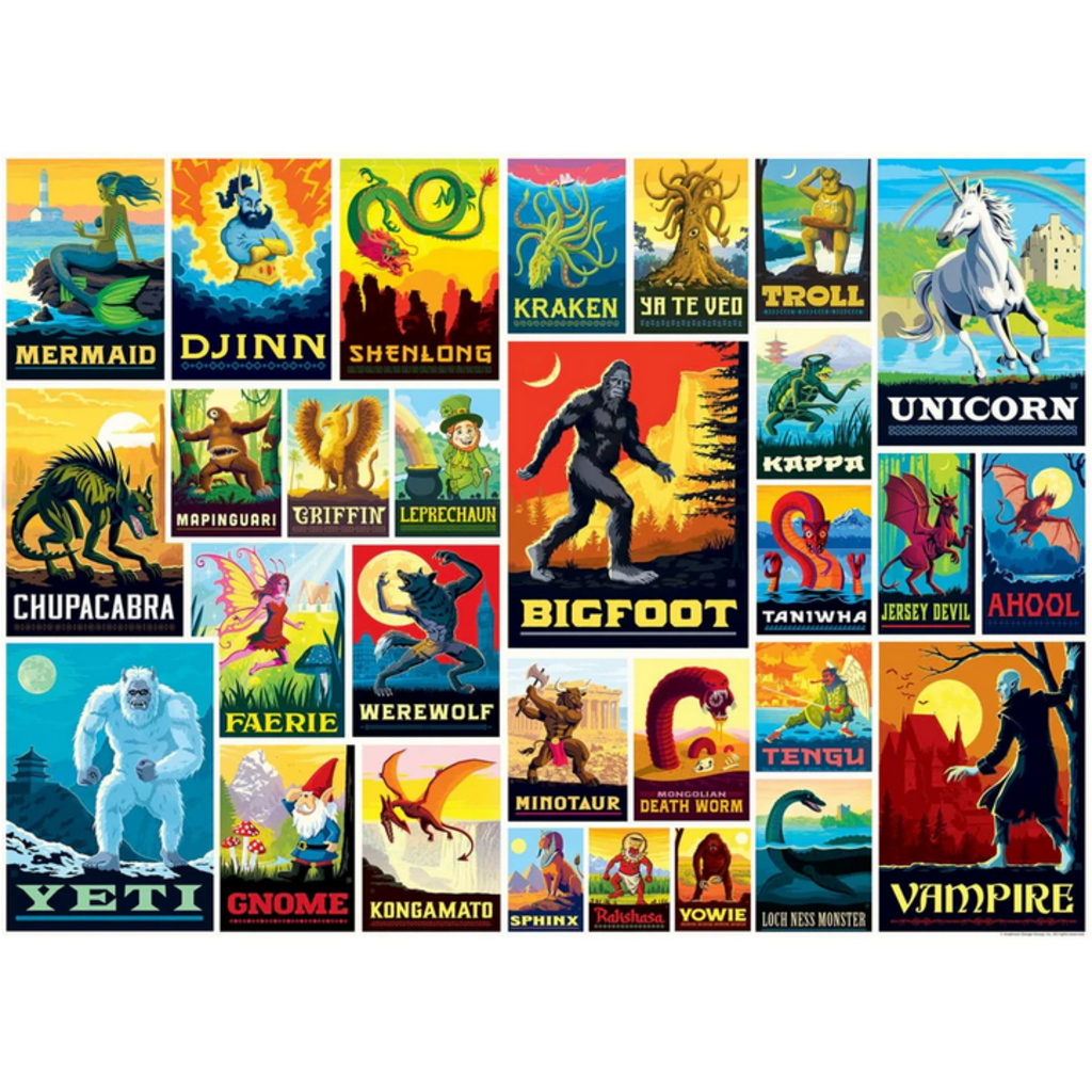 MASTER PIECES VINTAGE POSTERS: MYTHICAL CREATURES 1000 PC PUZZLE