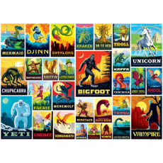 MASTER PIECES VINTAGE POSTERS: MYTHICAL CREATURES 1000 PC PUZZLE