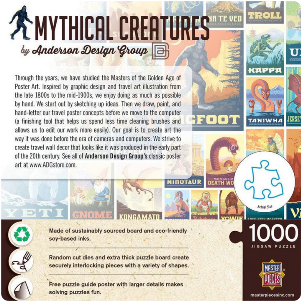 MASTER PIECES VINTAGE POSTERS: MYTHICAL CREATURES 1000 PC PUZZLE