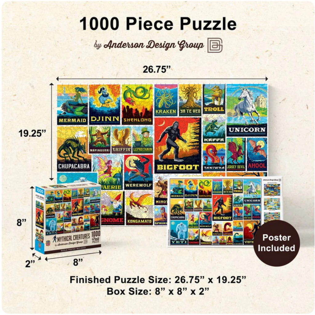 MASTER PIECES VINTAGE POSTERS: MYTHICAL CREATURES 1000 PC PUZZLE