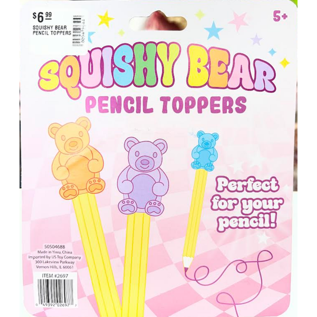 US TOY SQUISHY BEAR PENCIL TOPPERS
