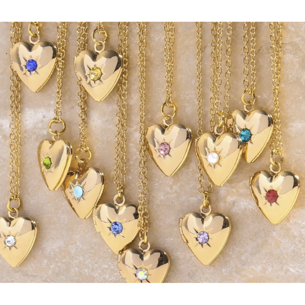 GREAT PRETENDERS BIRTHSTONE HEART LOCKET