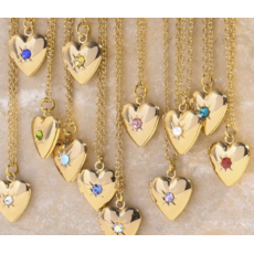 GREAT PRETENDERS BIRTHSTONE HEART LOCKET