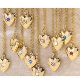 GREAT PRETENDERS BIRTHSTONE HEART LOCKET