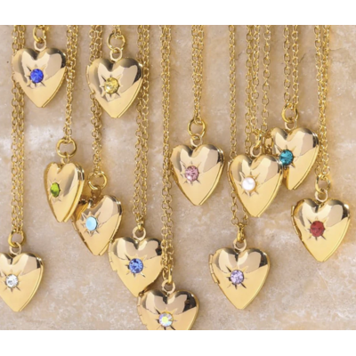 GREAT PRETENDERS BIRTHSTONE HEART LOCKET