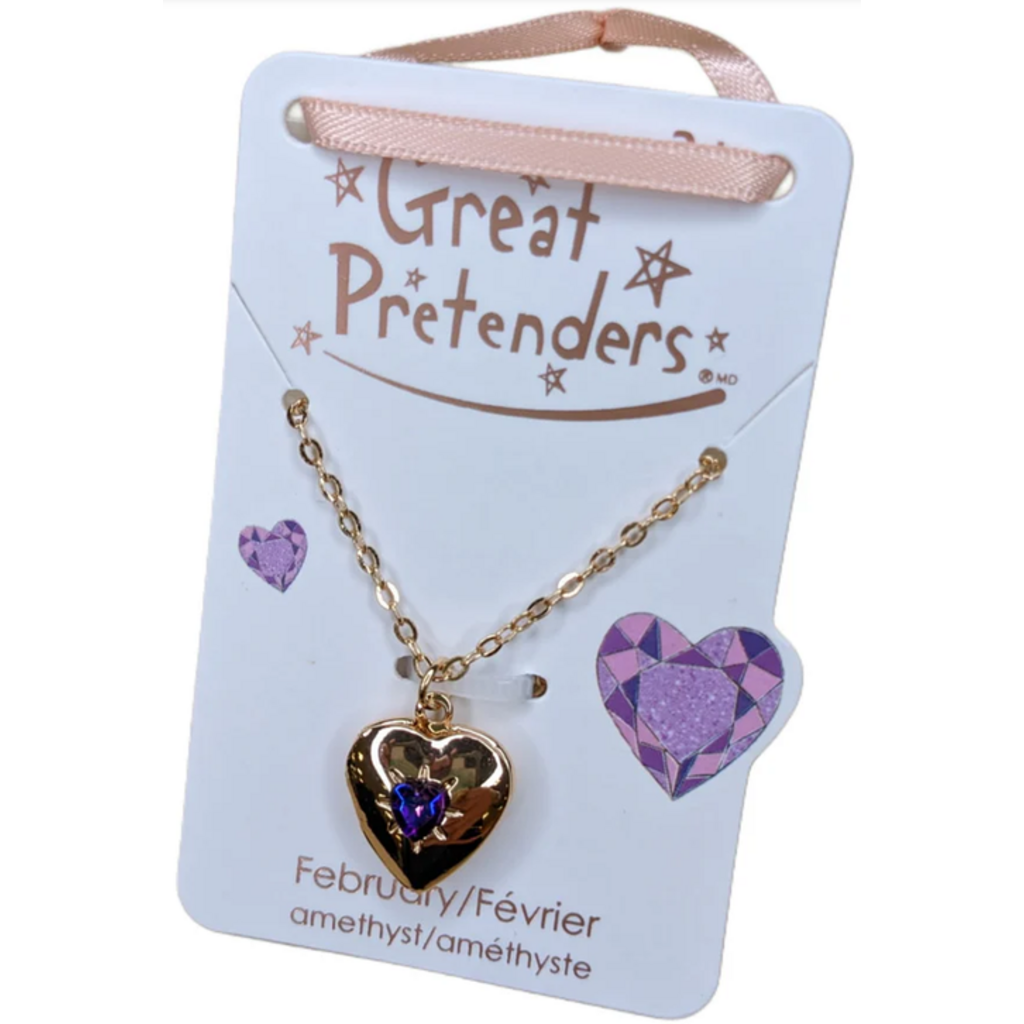 GREAT PRETENDERS BIRTHSTONE HEART LOCKET