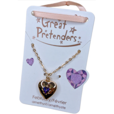 GREAT PRETENDERS BIRTHSTONE HEART LOCKET