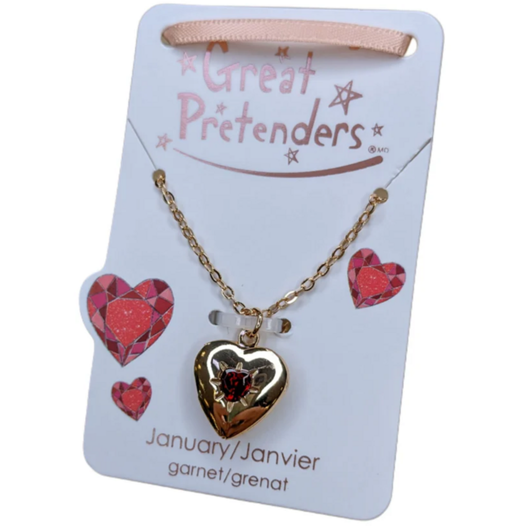 GREAT PRETENDERS BIRTHSTONE HEART LOCKET