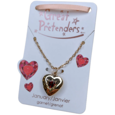 GREAT PRETENDERS BIRTHSTONE HEART LOCKET