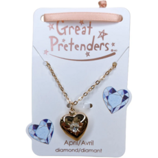 GREAT PRETENDERS BIRTHSTONE HEART LOCKET