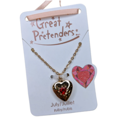 GREAT PRETENDERS BIRTHSTONE HEART LOCKET