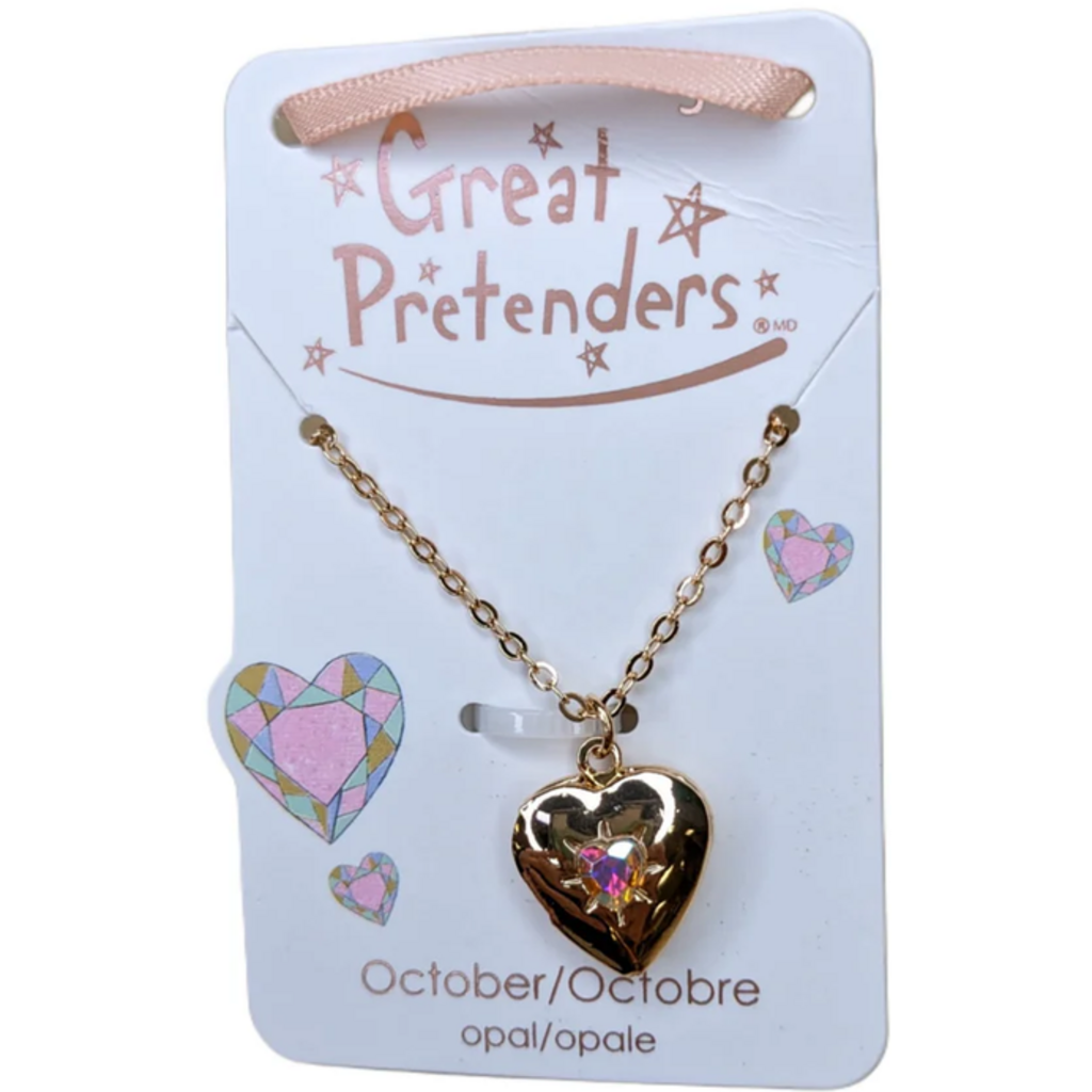 GREAT PRETENDERS BIRTHSTONE HEART LOCKET