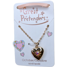 GREAT PRETENDERS BIRTHSTONE HEART LOCKET