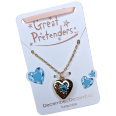 GREAT PRETENDERS BIRTHSTONE HEART LOCKET