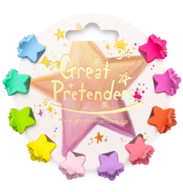 GREAT PRETENDERS MINI HAIR CLIPS RAINBOW  STAR