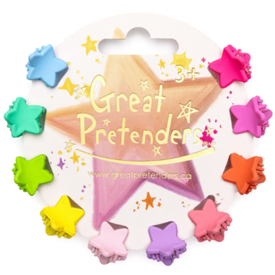 GREAT PRETENDERS MINI HAIR CLIPS RAINBOW  STAR