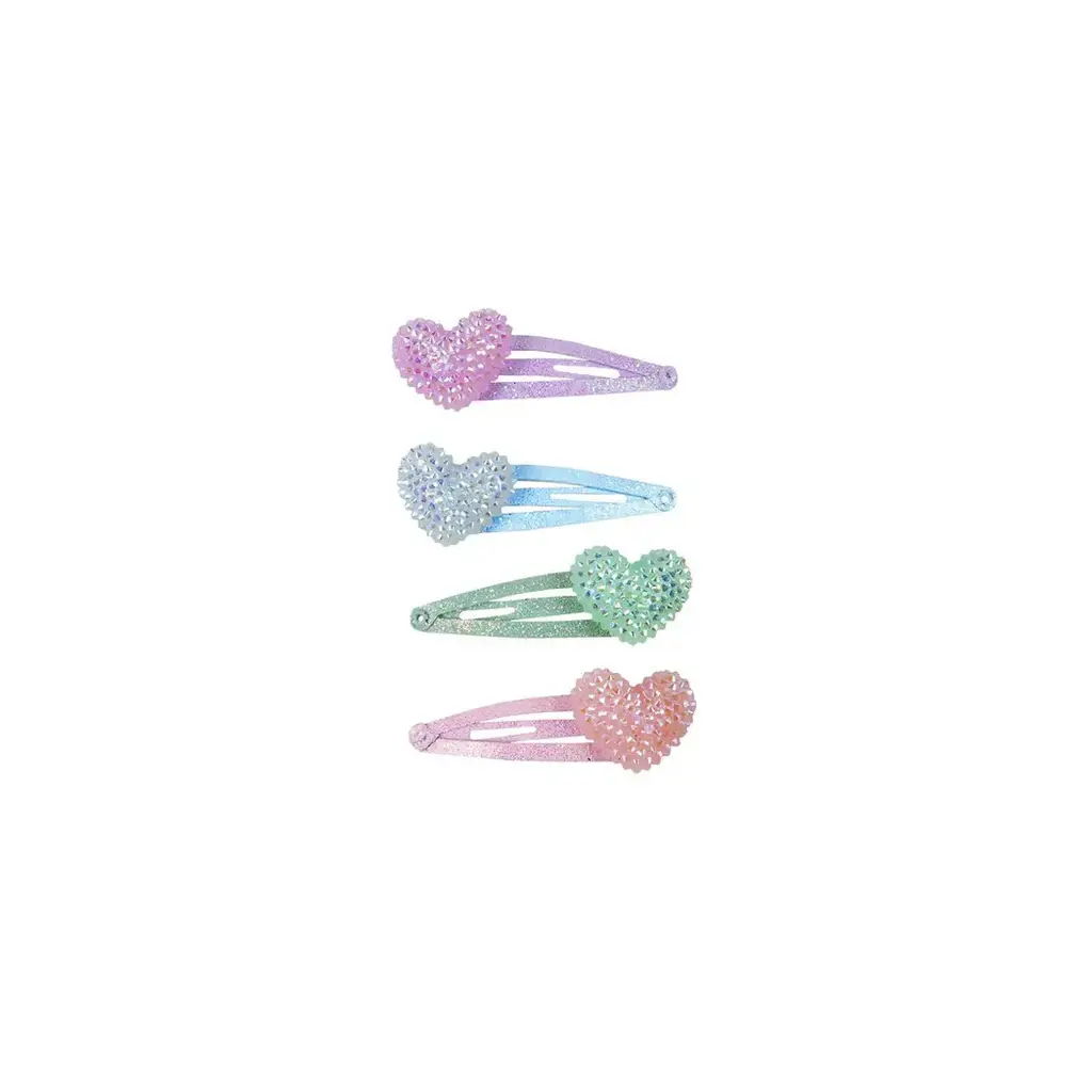 GREAT PRETENDERS SPARKLE HEART BOBBLE HAIR CLIPS