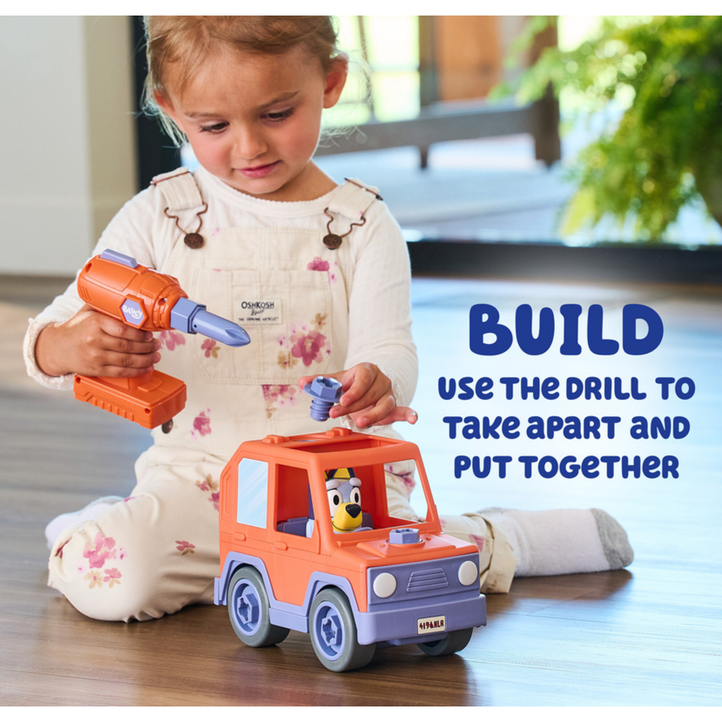 BLUEY BUILD-A-BUDDY BLUEY MOTORIZED CAR WITH DRILL
