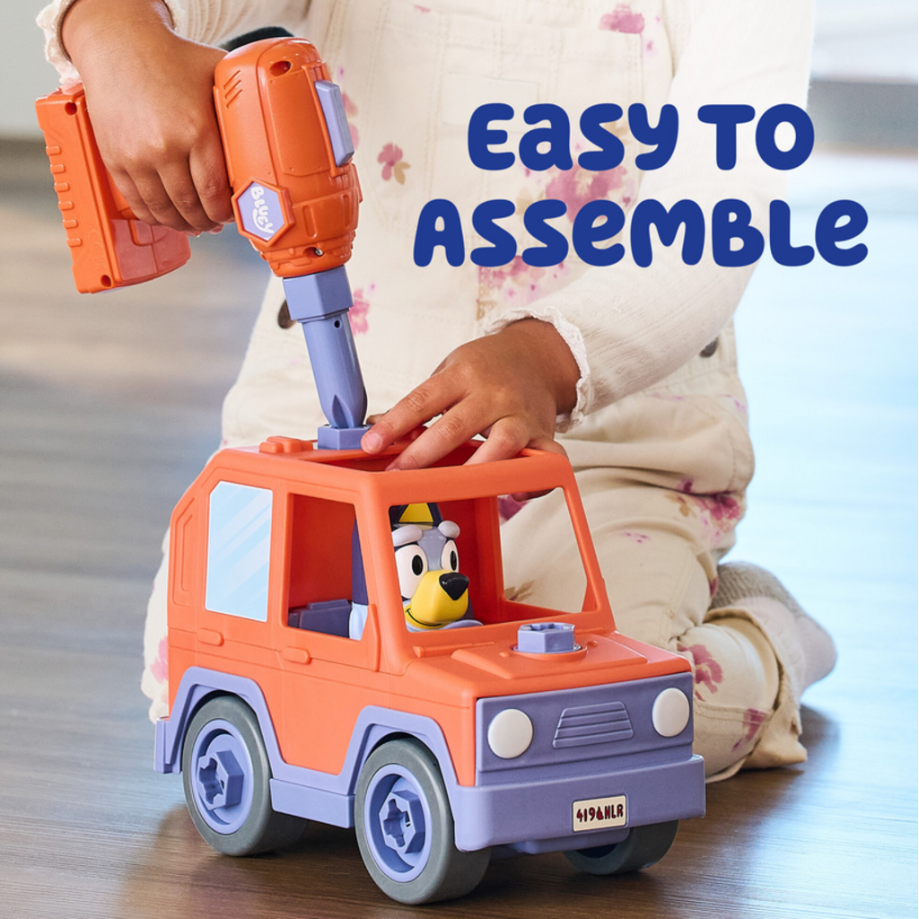 BLUEY BUILD-A-BUDDY BLUEY MOTORIZED CAR WITH DRILL