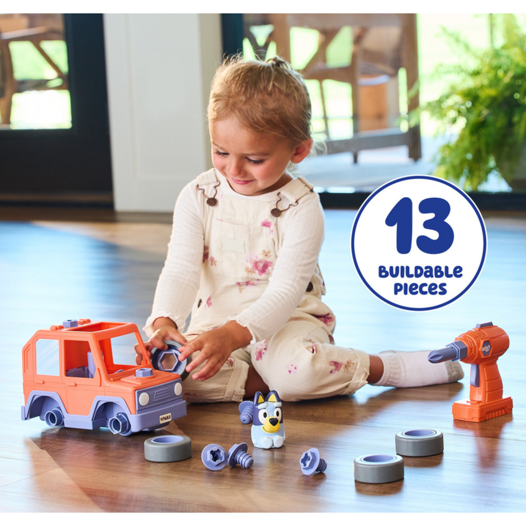 BLUEY BUILD-A-BUDDY BLUEY MOTORIZED CAR WITH DRILL