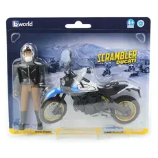 BRUDER TOYS AMERICA DUCATI SCRAMBLER DESERT SLED MOTORCYCLE WITH RIDER