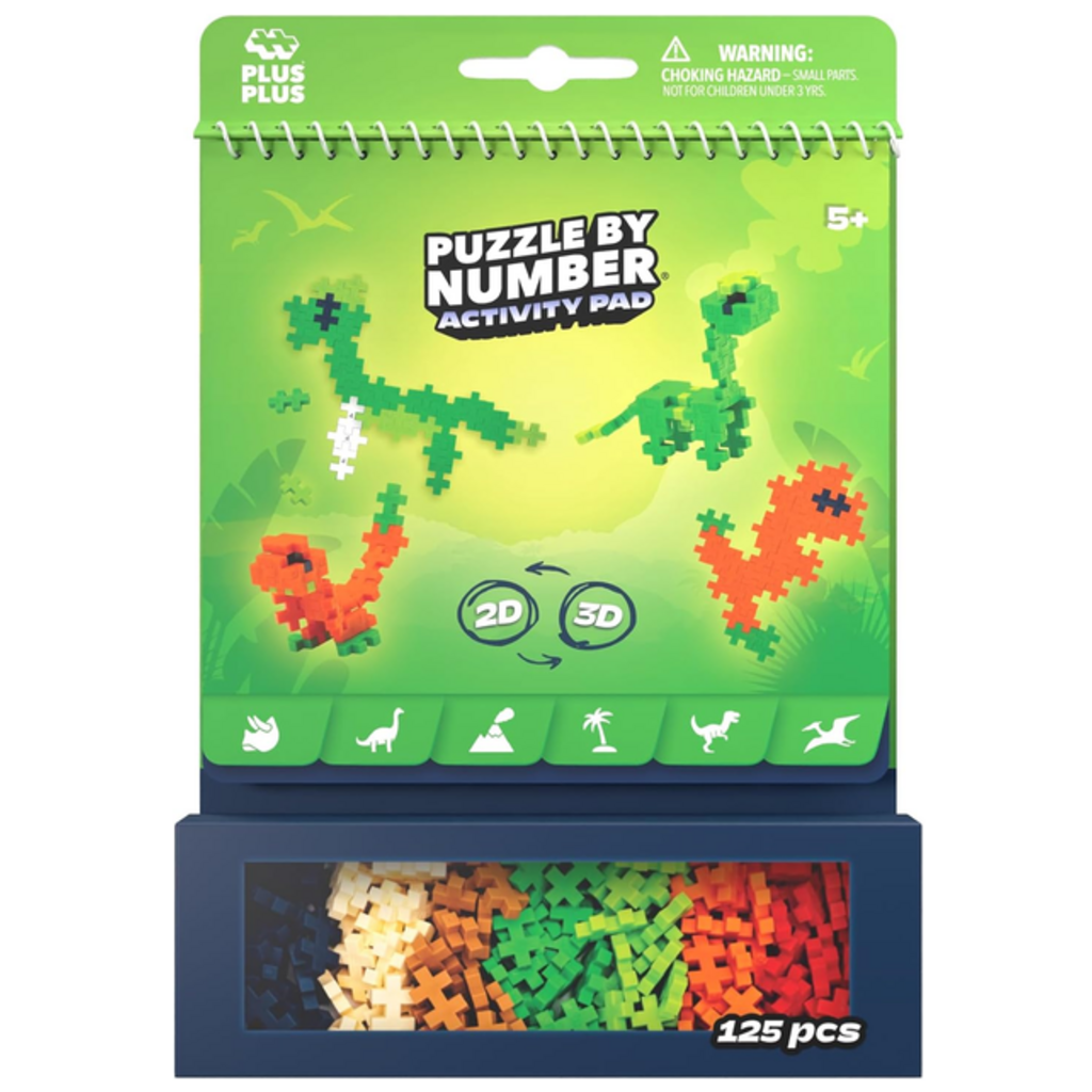 PUZZLE BY NUMBER ACTIVITY PAD - DINOSAURS