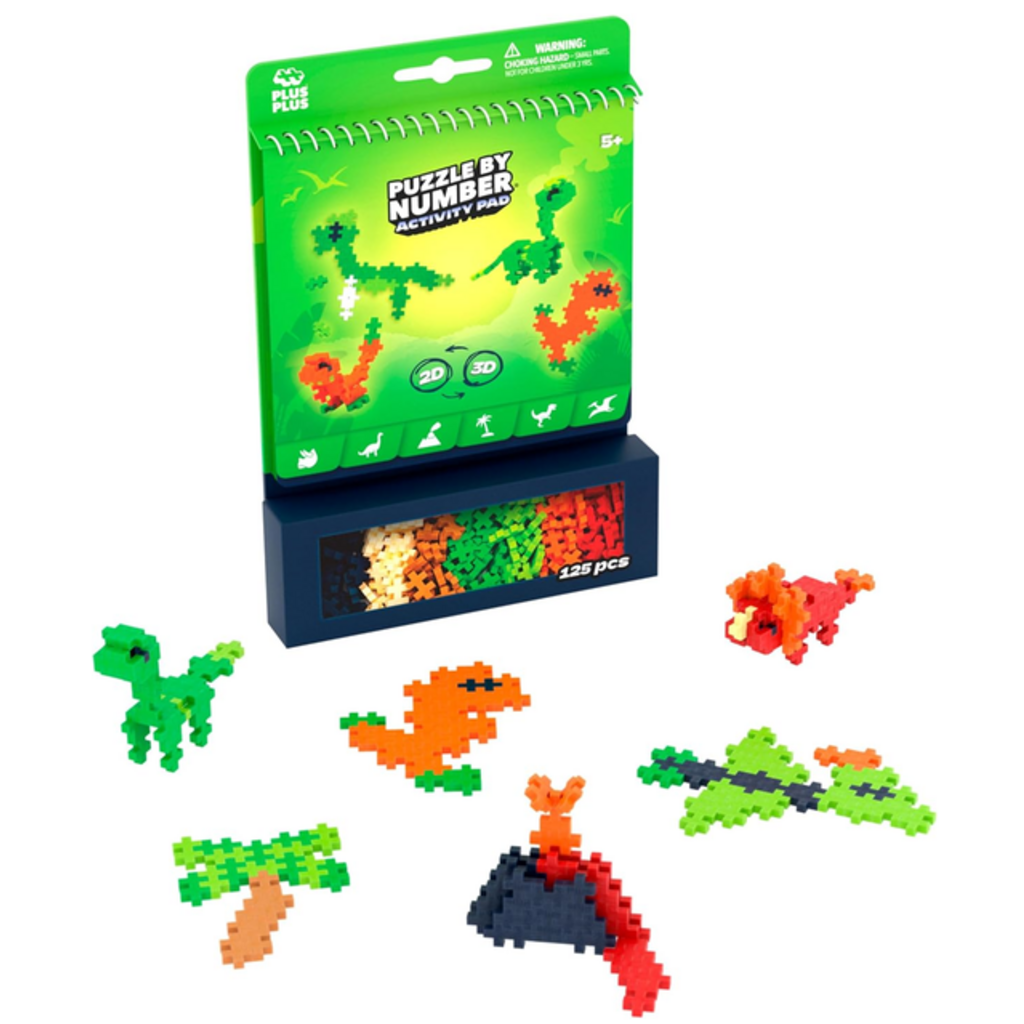PUZZLE BY NUMBER ACTIVITY PAD - DINOSAURS