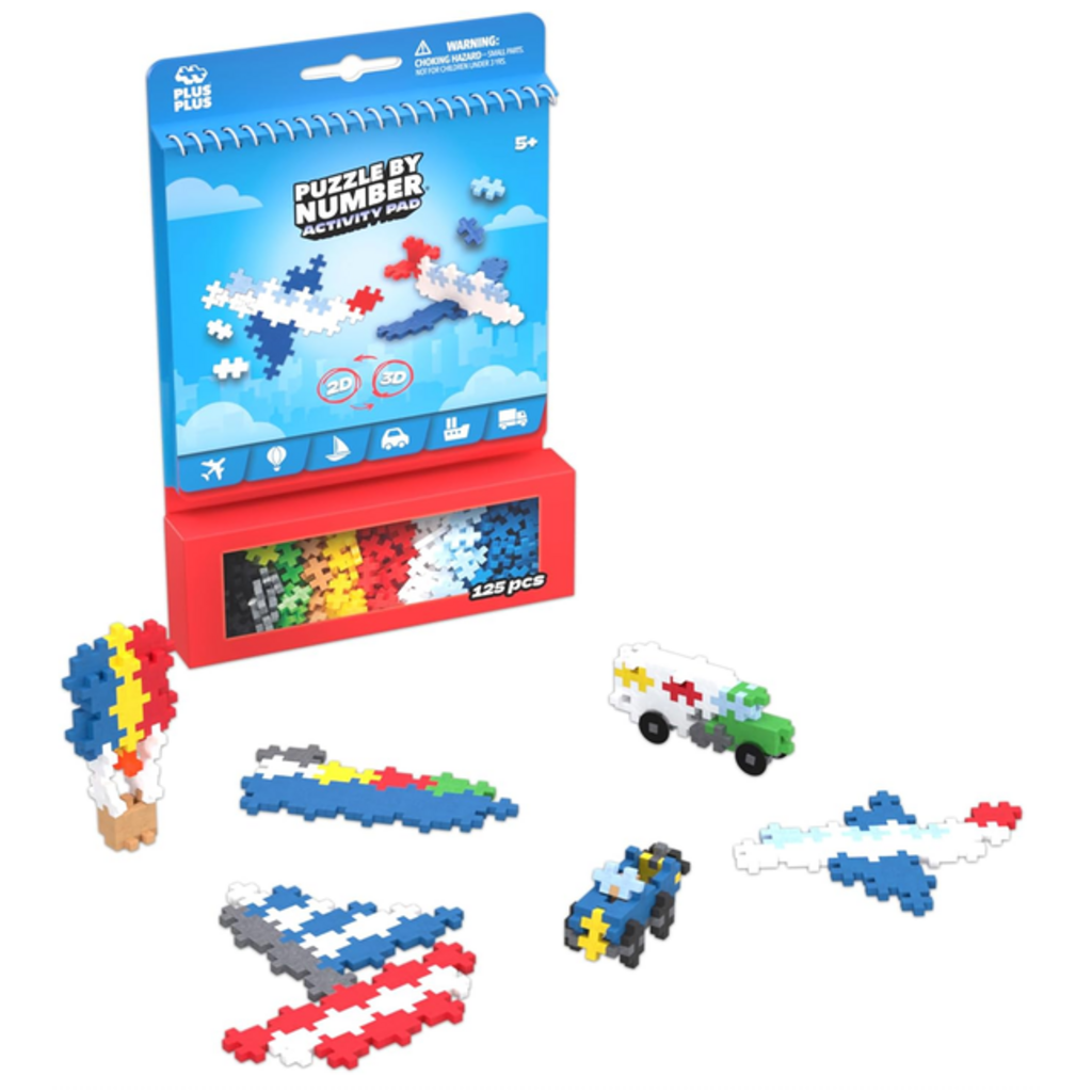 PUZZLE BY NUMBER ACTIVITY PAD - TRANSPORTATION