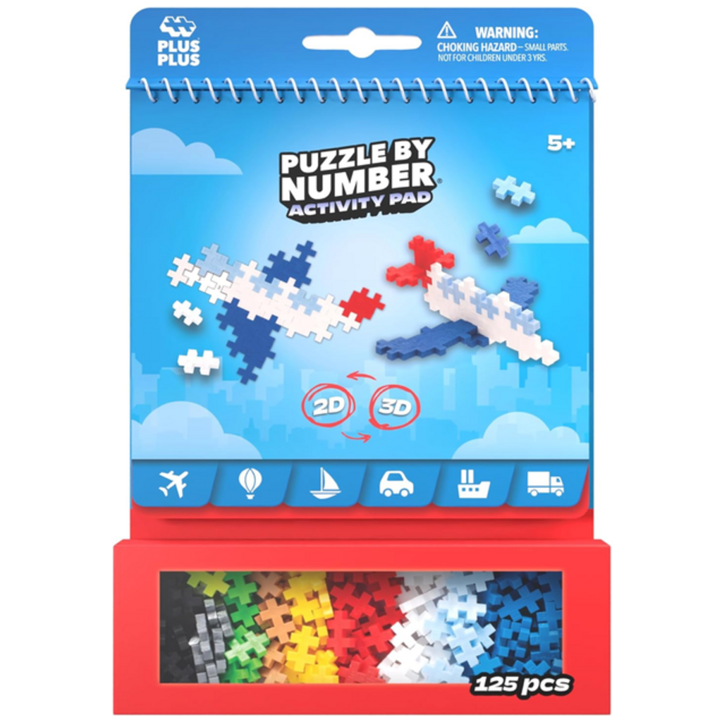 PUZZLE BY NUMBER ACTIVITY PAD - TRANSPORTATION