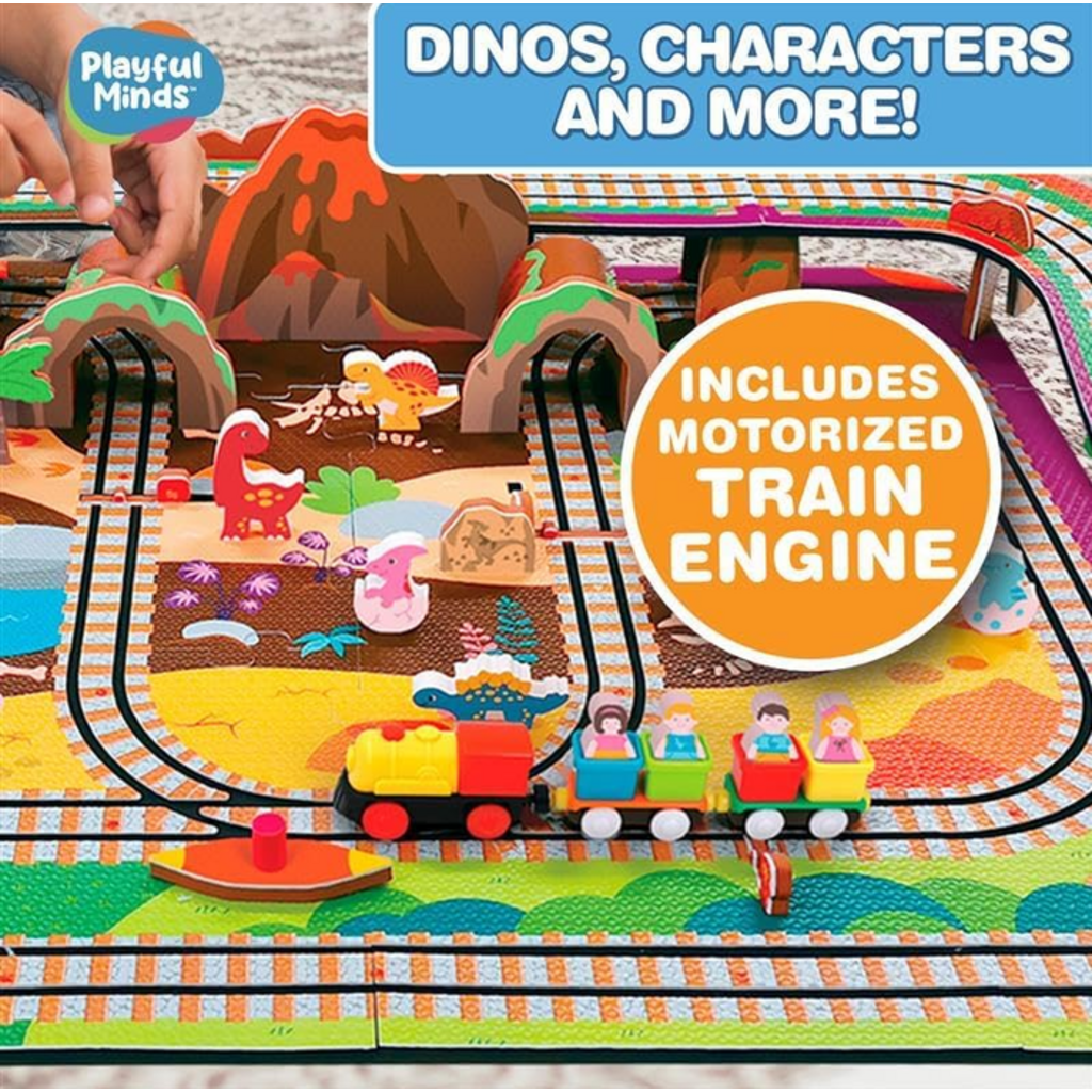 THIN AIR BRANDS DELUXE DINO PARK TRAIN PUZZLE PLAYSET