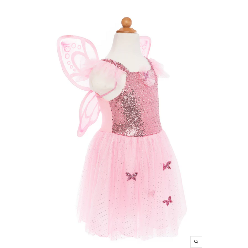 GREAT PRETENDERS PINK SEQUINS BUTTERFLY DRESS & WINGS (5-7)