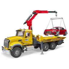 BRUDER TOYS AMERICA MACK GRANITE TOW TRUCK WITH ROADSTER