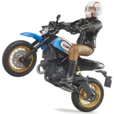 BRUDER TOYS AMERICA DUCATI SCRAMBLER DESERT SLED MOTORCYCLE WITH RIDER