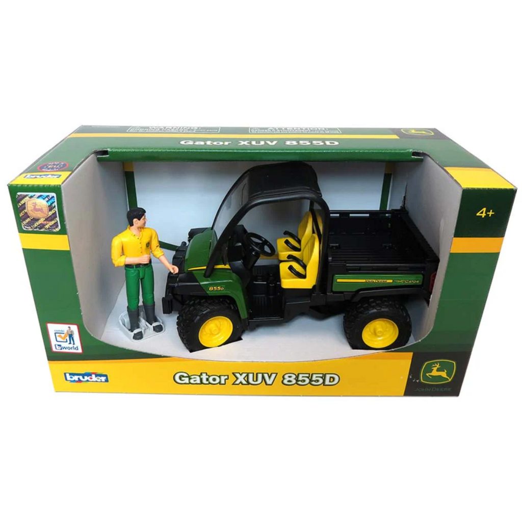 BRUDER TOYS AMERICA JOHN DEERE GATOR XUV 855D WITH DRIVER BRUDER