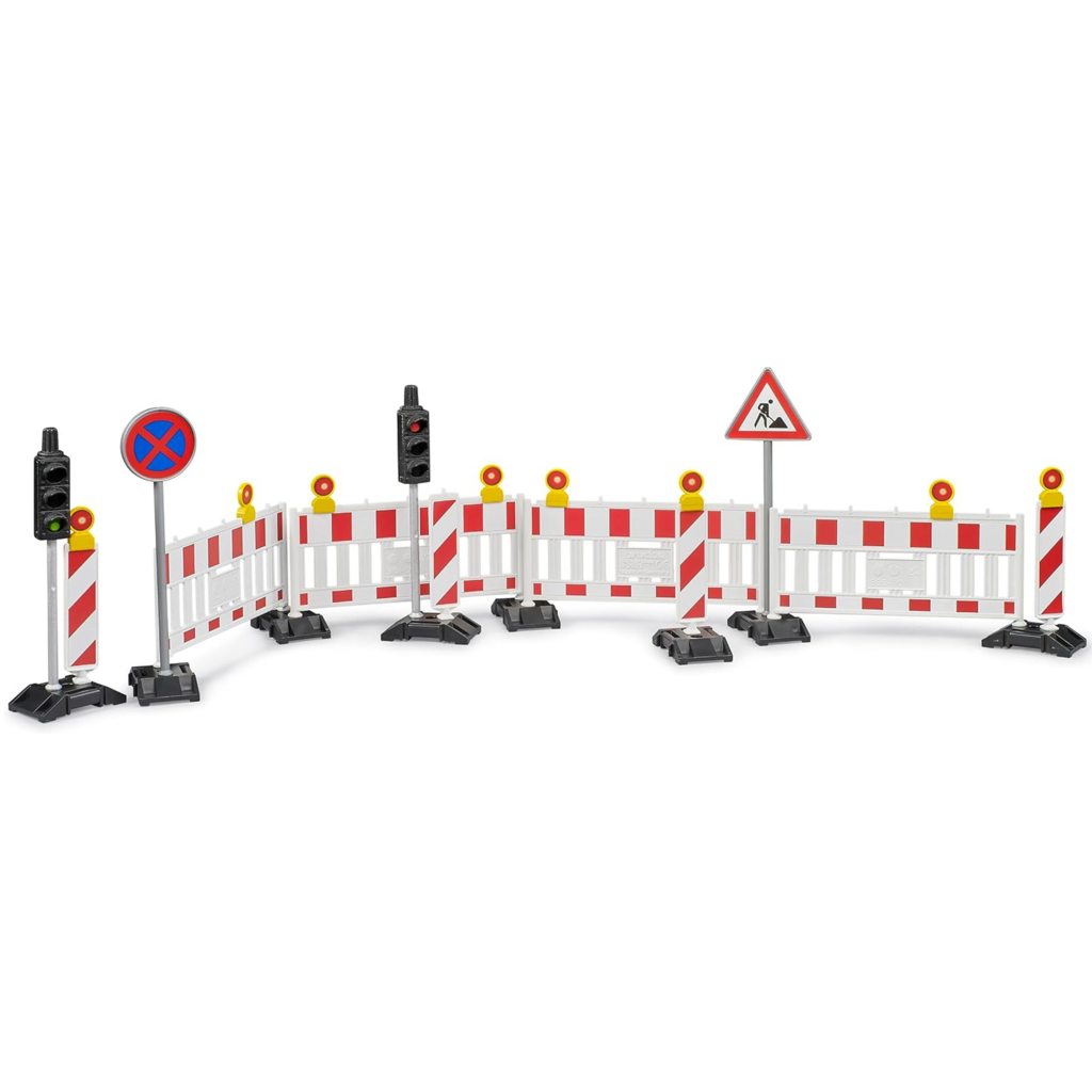 BRUDER TOYS AMERICA TRAFFIC SAFETY SET WITH TRAFFIC LIGHT ACCESSORIES BRUDER