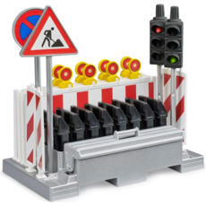 BRUDER TOYS AMERICA TRAFFIC SAFETY SET WITH TRAFFIC LIGHT ACCESSORIES BRUDER