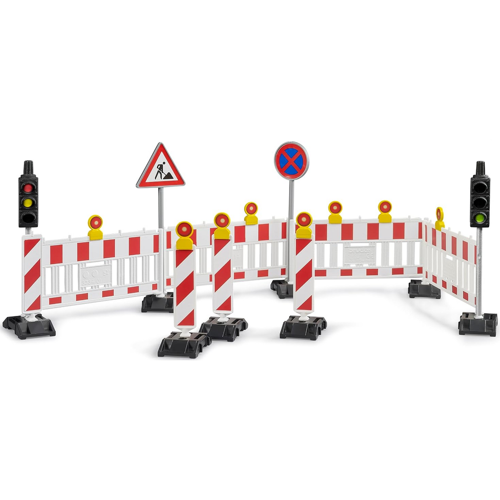 BRUDER TOYS AMERICA TRAFFIC SAFETY SET WITH TRAFFIC LIGHT ACCESSORIES BRUDER