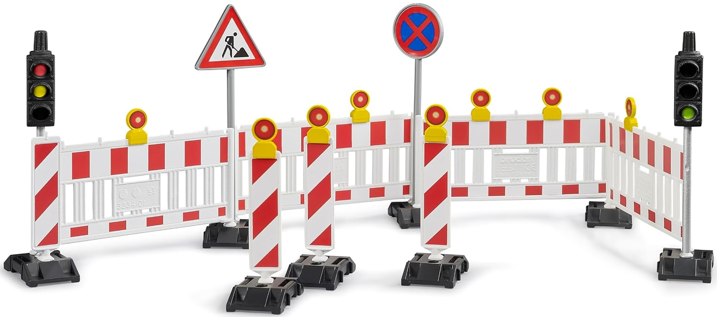 TRAFFIC SAFETY SET WITH TRAFFIC LIGHT ACCESSORIES BRUDER