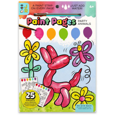 BRIGHT STRIPES PAINT PAGES PARTY ANIMALS
