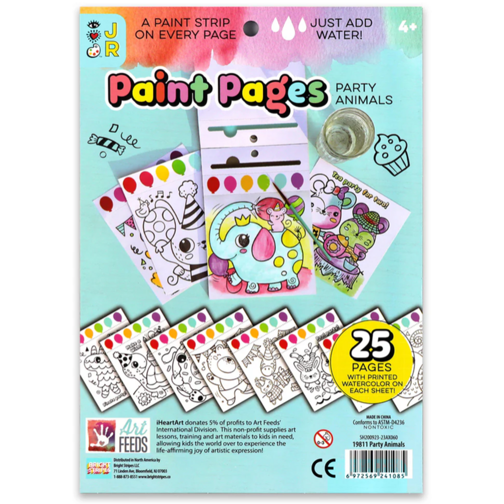 BRIGHT STRIPES PAINT PAGES PARTY ANIMALS