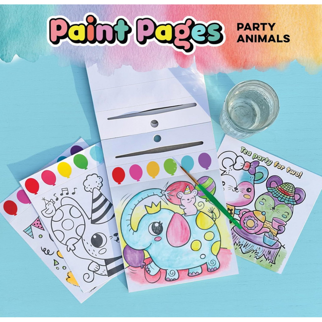 BRIGHT STRIPES PAINT PAGES PARTY ANIMALS