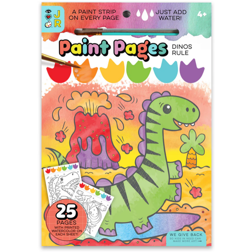 BRIGHT STRIPES PAINT PAGES DINOS RULE