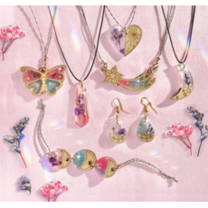 BRIGHT STRIPES WOOD & RESIN CHARM JEWELRY