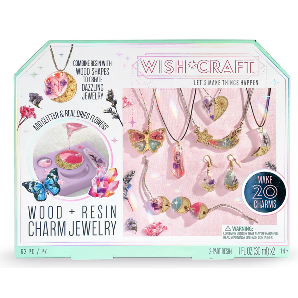 BRIGHT STRIPES WOOD & RESIN CHARM JEWELRY