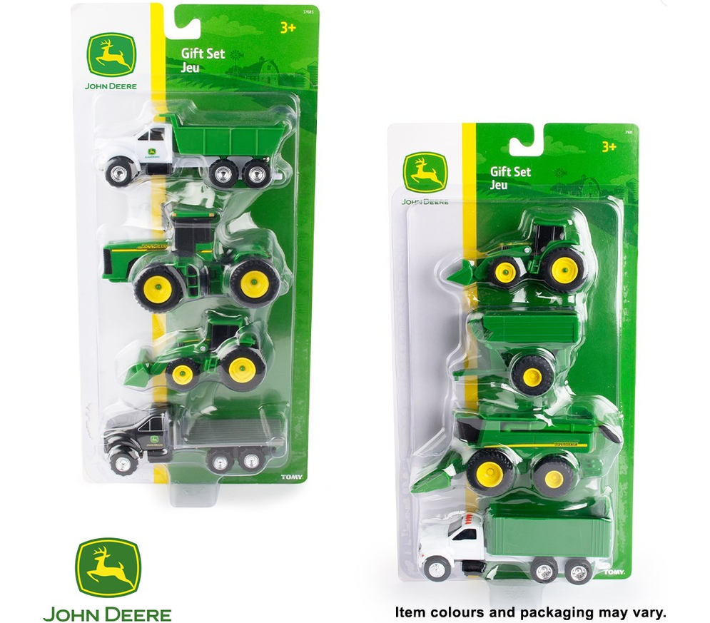 JOHN DEERE 4 PIECE FARM VEHICLES SET
