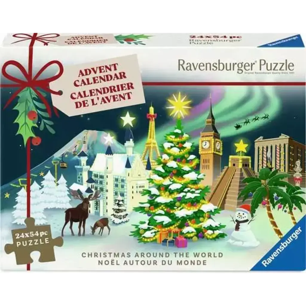 RAVENSBURGER USA CHRISTMAS PUZZLE ADVENT CALENDAR CHRISTMAS AROUND THE WORLD