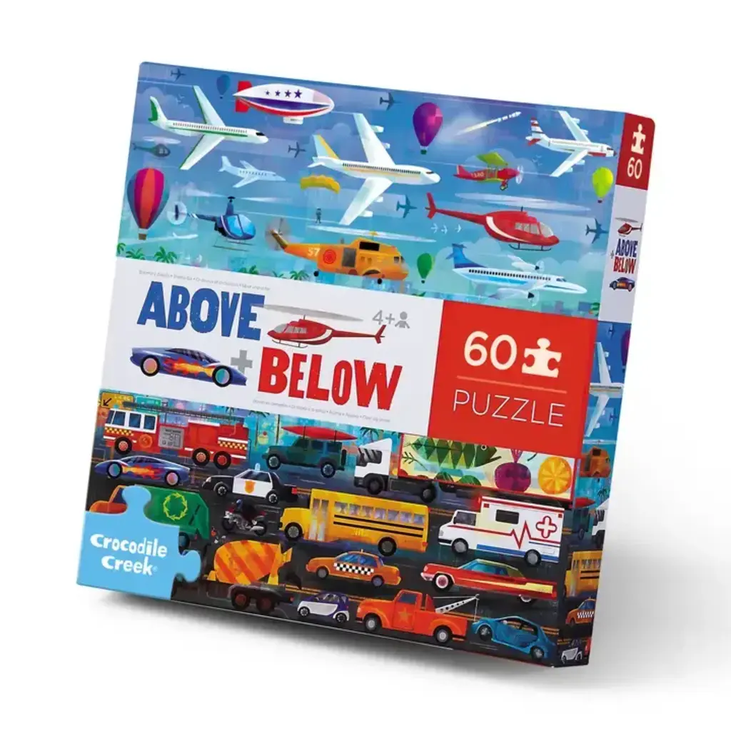CROCODILE CREEK THINGS THAT GO 60 PC PUZZLE ABOVE + BELOW